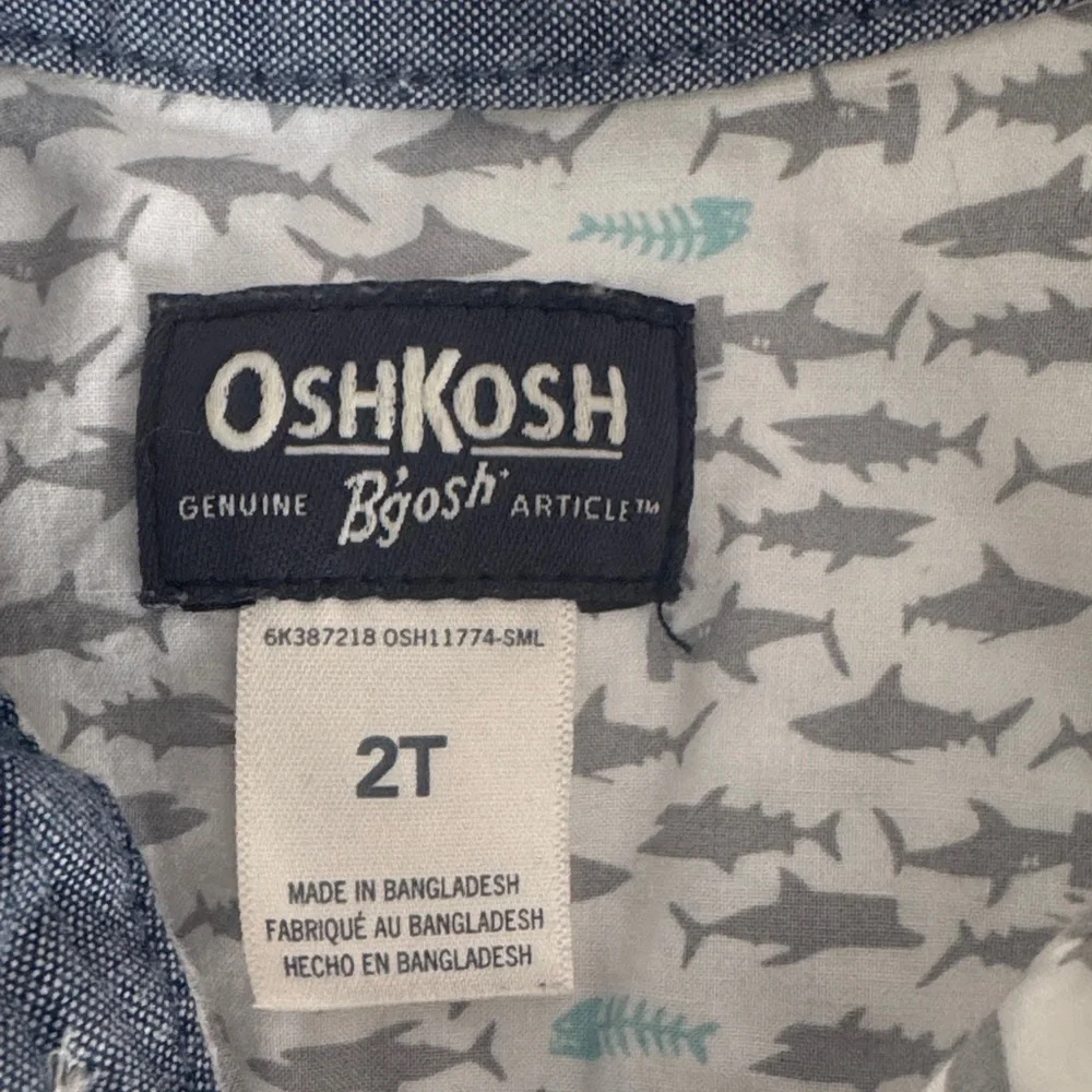 OshKosh B'gosh Kids Shark Print and Green Plaid‎ Shirts